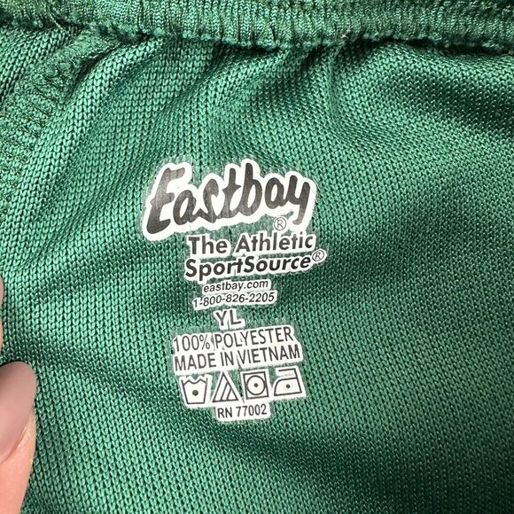 Eastbay SportSource Green Elastic Waist Track Pants Snap Leg Crop Sz YL Youth L - Picture 8 of 10